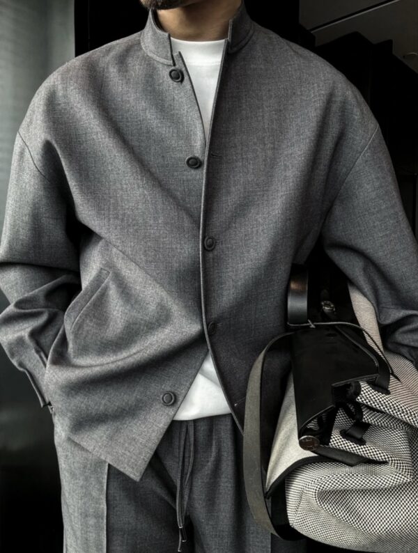 Stand-up collar jacket set long sleeves - Image 3